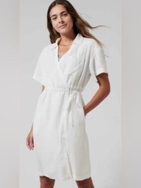 Athleta Playa 100% Linen Wrap Dress, Sz 22, Like New
